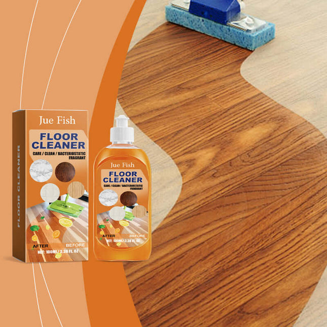 Floor Cleaner, Wood Floor Cleaning, Polish and Brighten, Strong Stain and Scale Removal, Tile Cleaner, Easily Remove Stubborn Stains, Easy to Use  Jue-Fish