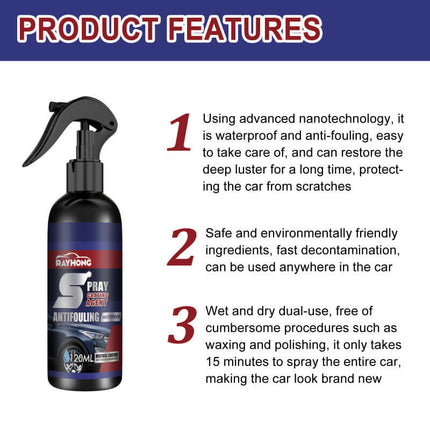 Car Coating Spray, Quick Stain Removal, Water-Proof & Stain-Proof, Shine Restoration, Paint Surface Maintenance, Stain Removal & Blackening Brightening, Car Coating, Nano Coating Spray Rayhong