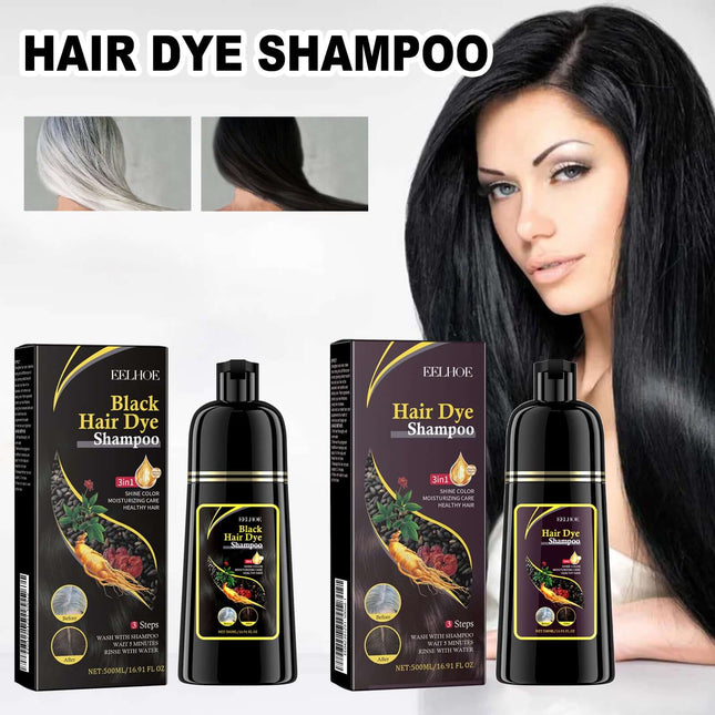Black Hair Shampoo, Plant Extract, Polygonum Multiflorum Essence, Blacken and Nourish Hair, Clean and Repair, Smooth Shampoo, Rich Foam, Deep Moisturizing,Silky Smooth Finish,Suitable for All Hair Types