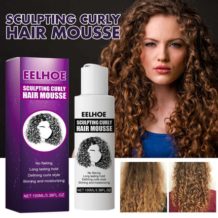Curly Hair Styling Cream, Deep Moisturizing, Shine Enhancing Curly, Fluffy Styling, Long - Lasting Hairstyle Styling, Quick Styling Styling, Brightening Hair, Easy to Operate Styling  EELHOE