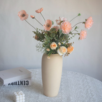 Ready-to-Use Artificial Flowers Arrangement – High-Quality Faux Silk Home Decor,No-Assembly