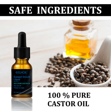 Castor Oil Eyelash Serum, Eyelash Curl, Glossy Long-Lasting Makeup, Mild Formula, Deep Moisturizing, Care Solution, Daily Use EELHOE