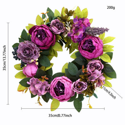 Artificial Peony Flower Wreaths,Silk-like Texture and Plastic, For Decorations,Walls, Hangings, Mother's Day
