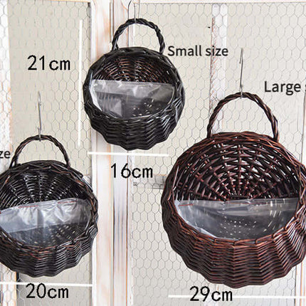 Rattan Woven Flower Basket, Plant Natural Material, Wall-mounted Flower Pot, Home Decor Flower Container, Handwoven Basket, Scene Arrangement