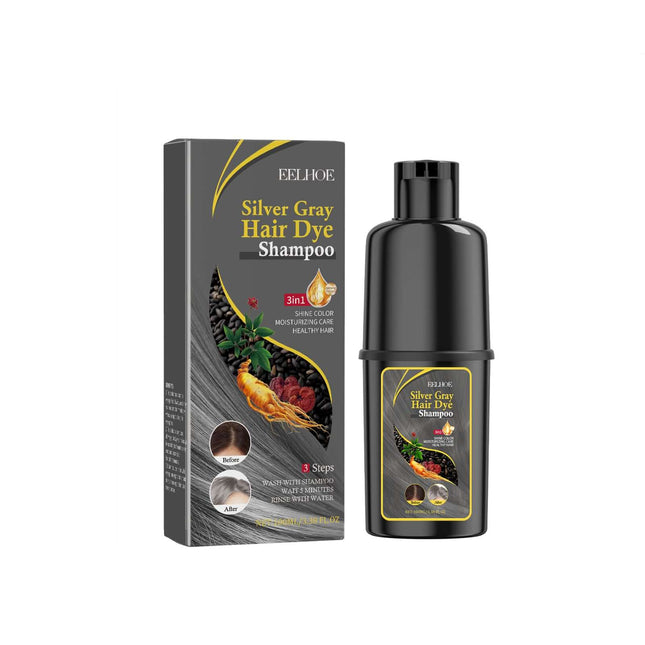 Silver Gray Hair Dye Shampoo, Mild and Non Irritating, Moisturize Scalp, Easy Color Change, Plant Extracted, Hair Beauty and Care, Easy to Use  EELHOE
