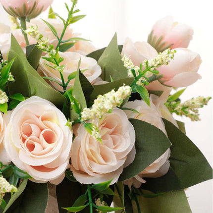 Bridal Artificial Bouquet Flowers, Silk-Like Roses, Realistic Appearance, Forest-Style Outdoor Wedding, Photography Prop