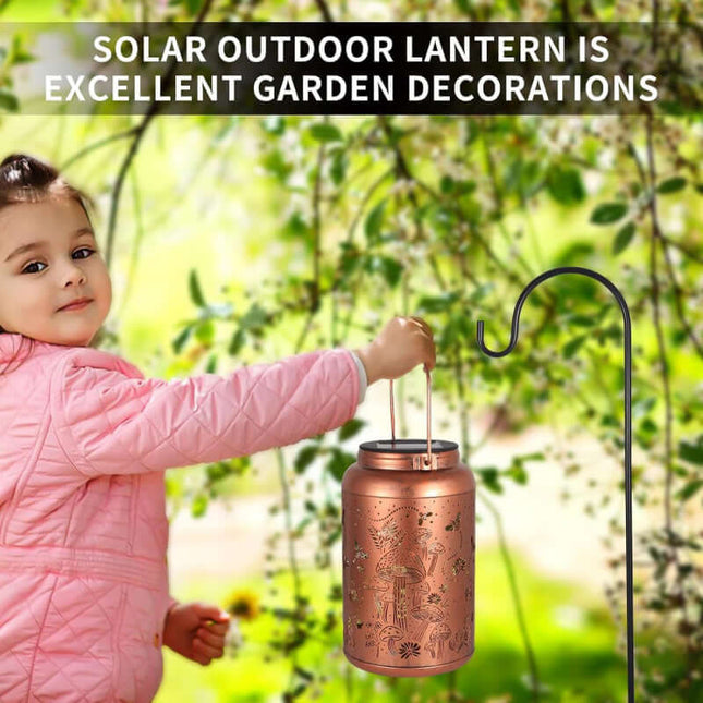 Solar Garden Lamp,Mushroom Pattern,Outdoor,Waterproof,Mushroom Light,Festival Gift,Metal,Hanging,Suit for Courtyard,Lawn,Chandelier