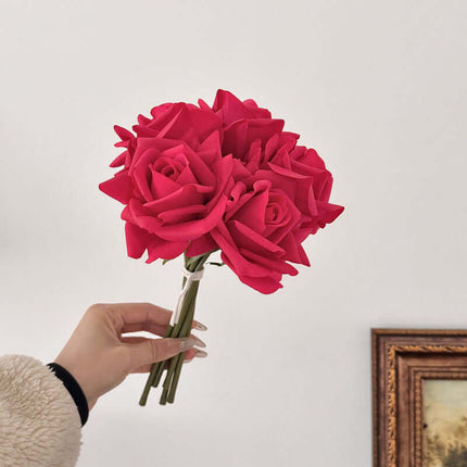 Artificial Rose Flowers centerpieces Bouquet, Moist-touch Handfeel, Silk-like texture,Ruffled Petals, Wedding Wedding Photography, Home Decor