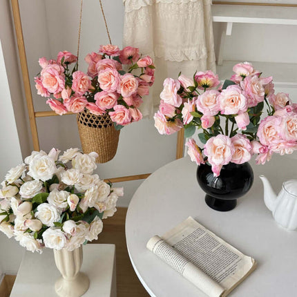 Silk Artificial Rose Flowers That Look Real, Korean-style 12 Heads, Home Decor, Living Room Dining Table Decoration, Photography Props