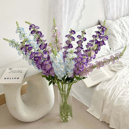 Realistic Artificial Flowers For decoration,Silk-like Fabric,Delphinium Flower,Flowers arrangement,Tall Linear Blooms
