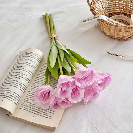 High-fidelity Platycodon Grandiflorus Artificial Flowers,for Decorative,Silk-like Texture,Grandiflorus,Wedding bouquet,Small Fresh Style, Artificial Flower Bouquets,  Photography Props