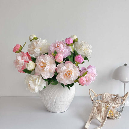 High-Fidelity Premium 2-Head Peony Artificial Flowers For Decoration, High Simulation Flower,Silk-like Fabric,Garden Beautification, Fake Flower Photography Props