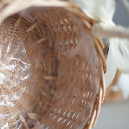 Willow Woven Flower Basket, Handheld Willow Basket, Handmade Natural Flower Basket, Gift Basket, Flower Arrangement Basket, Rattan Storage Basket, Party Serving Tray