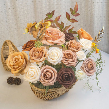 High-Simulation Artificial Flowers in DIY Dreamy Color Flower Box - Home Decoration, Living Room Decor, Bedroom Accents, Photo Props