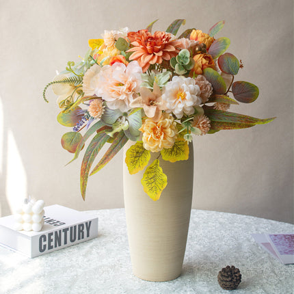 Artificial Flower Bouquet - Orange,  Essential for Home Decor - No Maintenance Needed - Decor Flowers for Bedroom  - Artificial Floristry