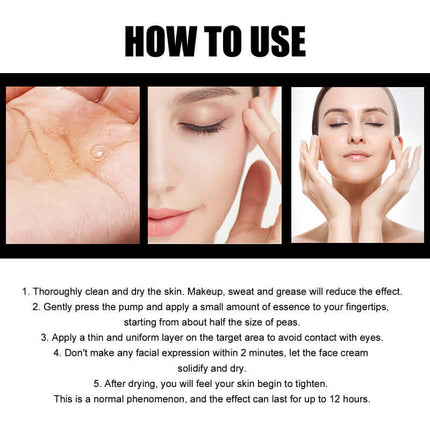 Facial Firming Essence, Hyaluronic Acid, Moisturizing and Hydrating, Fine Line Reduction, Skin Brightening Essence, Firming and Nourishing, Skin Lifting,Remove wrinkles temporarily,Long-lasting Effect  EELHOE