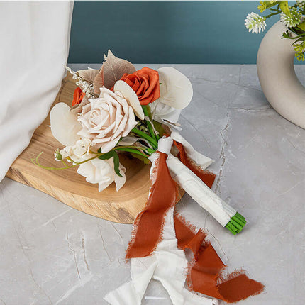 Outdoor Realistic Bridal Bouquet, Wedding Artificial Rose Flowers, Lifelike Texture,Bohemian Style,Photography Props