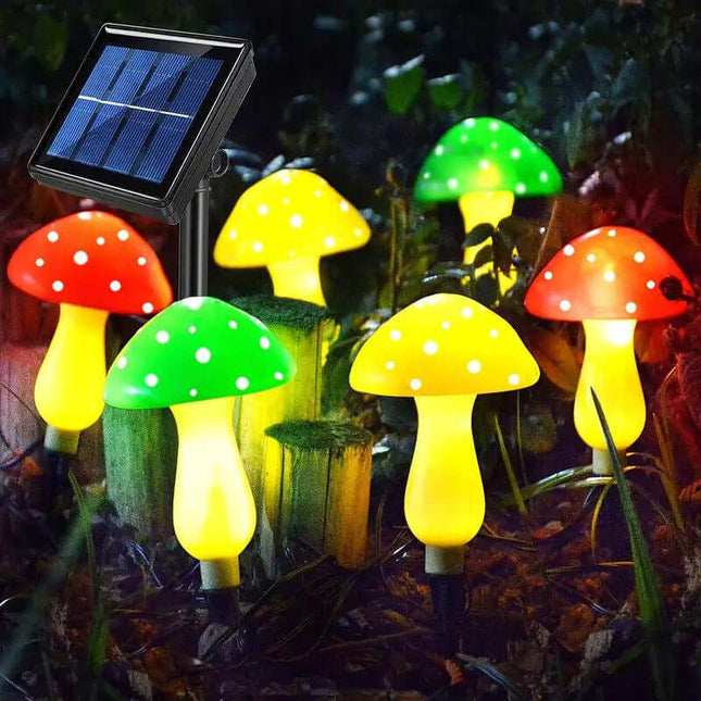 Solar LED mushroom garden lamp, Outdoor Waterproof, Garden Yard Decoration, Ground Stake Lights, Bright Lighting