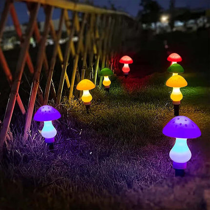 Solar LED mushroom garden lamp, Outdoor Waterproof, Garden Yard Decoration, Ground Stake Lights, Bright Lighting