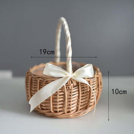 Willow Woven Flower Basket, Handheld Willow Basket, Handmade Natural Flower Basket, Gift Basket, Flower Arrangement Basket, Rattan Storage Basket, Party Serving Tray