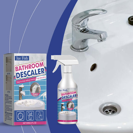 Bathroom Cleaner, Powerful Stain Removal, Deep Penetration, Quick Clean,Suitable for Washbasins, Stainless Steel, Shower Rooms, Bathtubs, Glass Water Stains, Easy to Use  Jue-Fish
