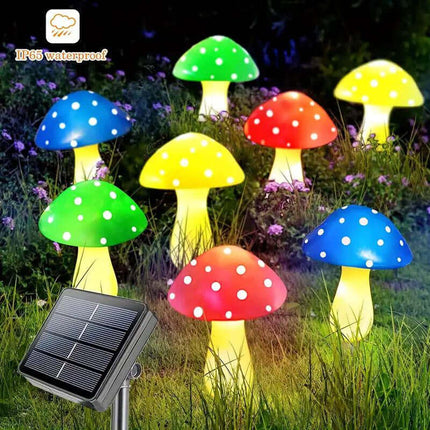 Solar LED mushroom garden lamp, Outdoor Waterproof, Garden Yard Decoration, Ground Stake Lights, Bright Lighting