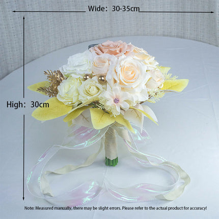 Romantic artificial wedding bouquet with lifelike petals,Soft handfeel- for wedding photos & home