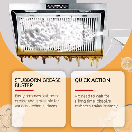Kitchen Grease Cleaner,Multi-Effect Cleaning, Suitable for Kitchen Range Hoods & Stovetops, Quick Scaling Removal, Heavy Oil Stains & Stubborn Dirt, Easy to Use, Time & Effort Saving  Jue Fish