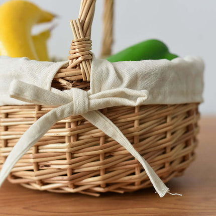 Woven Willow Flower Basket, Handheld Storage Basket, Picnic Mini Basket, Home Decoration