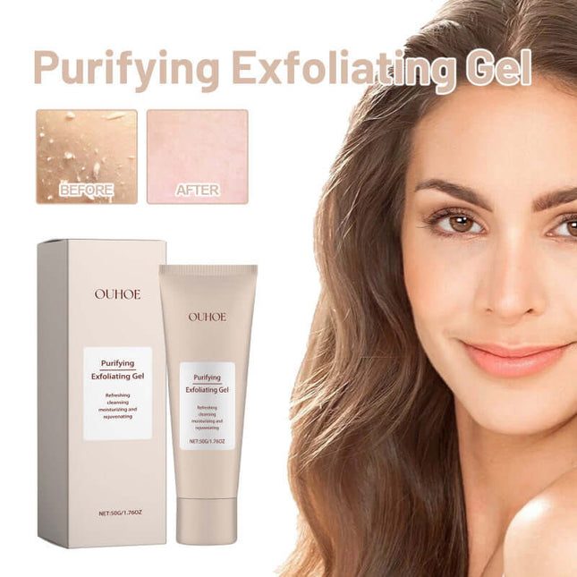 Facial Exfoliating Gel, Deep Skin Cleansing,  Gentle Cleaning, Pore Tightening, Skin Tenderizing, Skin Brightening, Blackhead Reduction, Acne & Impurity Control   OUHOE