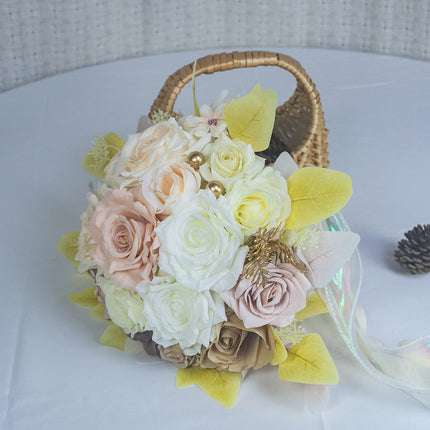 Romantic artificial wedding bouquet with lifelike petals,Soft handfeel- for wedding photos & home