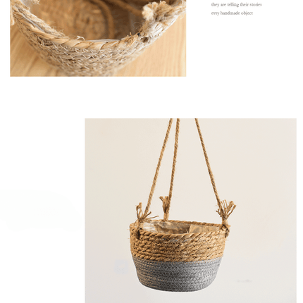 Handmade Hanging Cattail Flowerpot, Creative Hanging Planter, Storage Basket ,Home Decoration