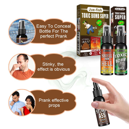 April Fools' Prank Stink Spray Set, Poop-Smell Prank Toy, Intense Odor Entertainment, Long-Lasting Stinky Joke Prop, Extremely Smelly Gag Gift   Jue-Fish