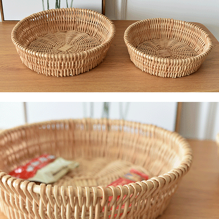 Willow Steamed Bun Basket,  Plant Materials,Rattan Weaved Basket, Storage Organizer Basket, Home Decorative Weaving, Multipurpose Fruit/Snack/Bakery Basket for Various Items