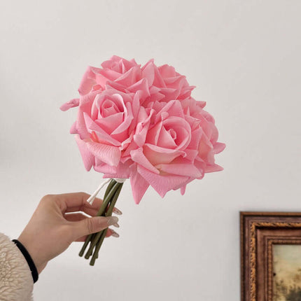 Artificial Rose Flowers centerpieces Bouquet, Moist-touch Handfeel, Silk-like texture,Ruffled Petals, Wedding Wedding Photography, Home Decor