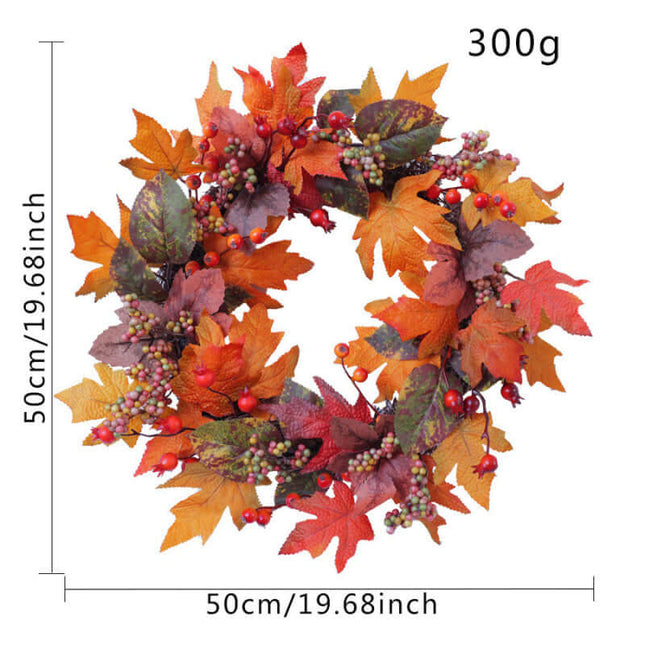 Artificial Flower Wreaths, Fall Arrangements,Home Decor, Autumn Thanksgiving Door Decor, Look Like Real Maple Leaves & Berries