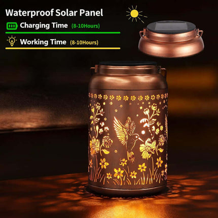 Outdoor Solar Projected Courtyard Light,Solar garden lamp, Hummingbird Pattern, Outdoor Projection, Waterproof Lantern, Chandelier Decoration, Living Room Courtyard Light, Night Light, Gift