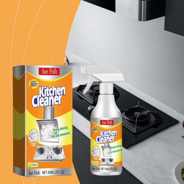 Kitchen Foam Cleaner, Household Kitchen Range Hood Cleaner, Heavy Oil Stain Foam Cleaner, Grease Remover, Remove Stubborn Dirt, Maintain Shine, Reduce Grease and Oil Stains, Easy Cleaning Jue-Fish
