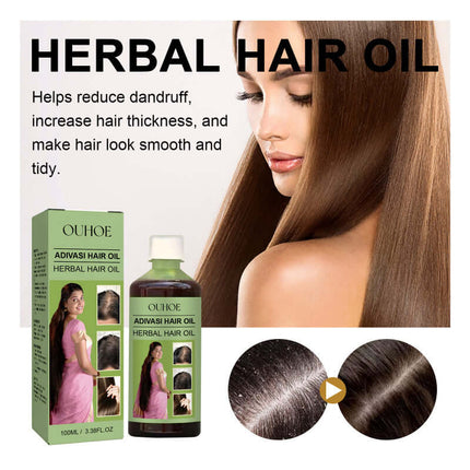 Herbal Hair Oil, Hair Cleansing, Gentle Scalp Nourishment, Strengthen Hair, Scalp Cleaning, Hair Care, Smooth Hair Oil, Reduce Hair Loss  OUHOE
