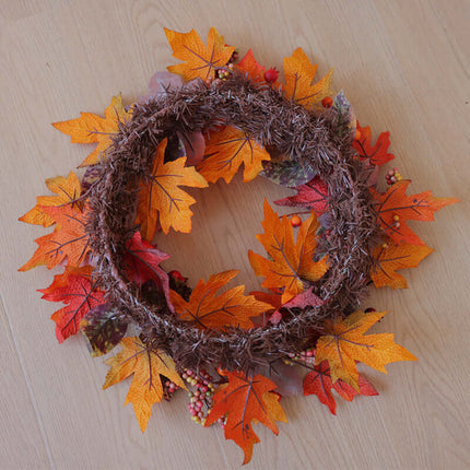 Artificial Flower Wreaths, Fall Arrangements,Home Decor, Autumn Thanksgiving Door Decor, Look Like Real Maple Leaves & Berries