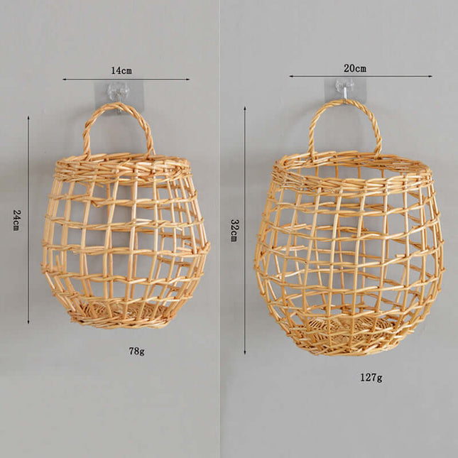 Rattan Wall-mounted Artificial Flower Basket, Handmade Storage Basket, Creative Basket, Home Decoration