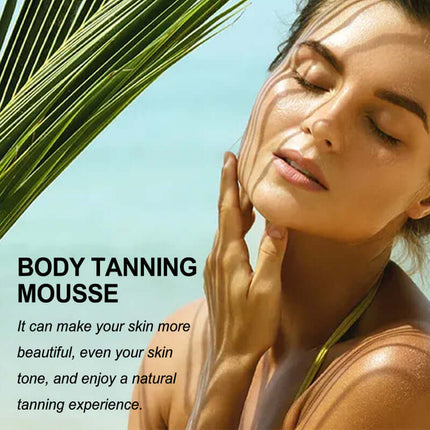 Self-Tanning Mousse, Sunbathing,Plant Extract, Gentle Formula,  Hydrating, Skin-Friendly Wheat Tone, Summer-Ready, Outdoor & Beach Use, Sun Tanning Aid  OceAura