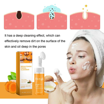 Turmeric Facial Cleanser, Deep Facial Cleansing, Skin Care, Diminish Acne Marks, Firm and Moisturize Skin, Reduce Dirt and Oil  Hoygi
