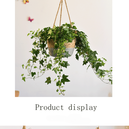 Handmade Hanging Cattail Flowerpot, Creative Hanging Planter, Storage Basket ,Home Decoration