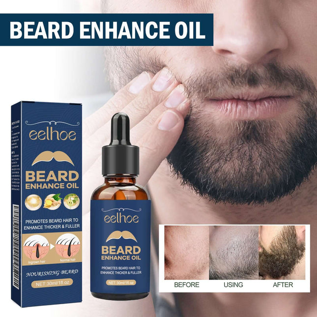 Men's beard care oil, deeply moisturizing the roots of the beard, extracted from plants, easily absorbed, nourishing and brightening, nourishing men's beard, thick and dense hair essence oil