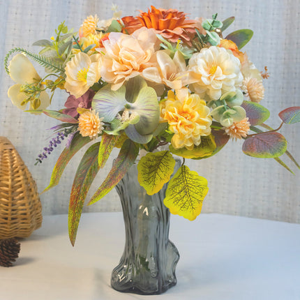 Artificial Flower Bouquet - Orange,  Essential for Home Decor - No Maintenance Needed - Decor Flowers for Bedroom  - Artificial Floristry