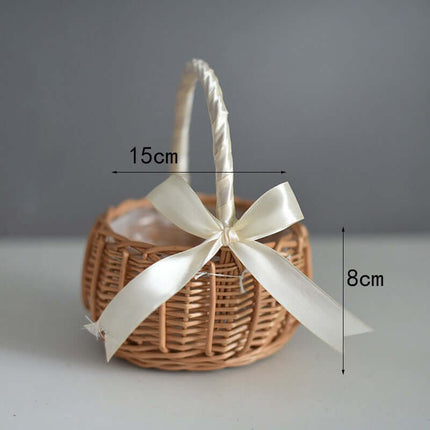 Willow Woven Flower Basket, Handheld Willow Basket, Handmade Natural Flower Basket, Gift Basket, Flower Arrangement Basket, Rattan Storage Basket, Party Serving Tray