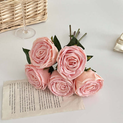 Highly Realistic Silk like Texture Artificial Rose Flowers, Bridal Bouquet,Valentine's Day fake roses,Living Room & Dining Table Decor, Wedding Floral Arrangement