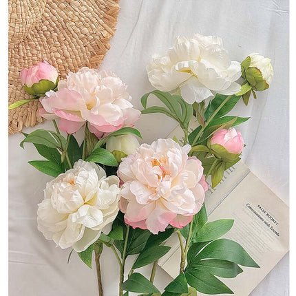 High-Fidelity Premium 2-Head Peony Artificial Flowers For Decoration, High Simulation Flower,Silk-like Fabric,Garden Beautification, Fake Flower Photography Props