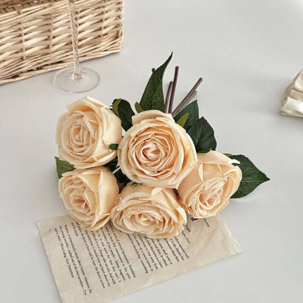Highly Realistic Silk like Texture Artificial Rose Flowers, Bridal Bouquet,Valentine's Day fake roses,Living Room & Dining Table Decor, Wedding Floral Arrangement